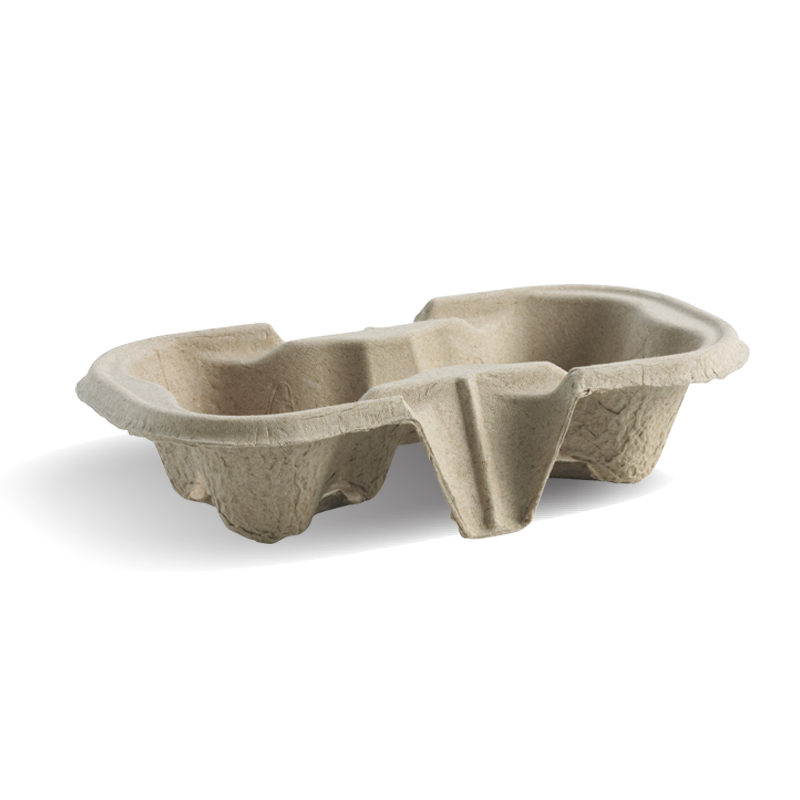 BioPak 2 Cup Carry Tray - Made from Recycled Paper Pulp