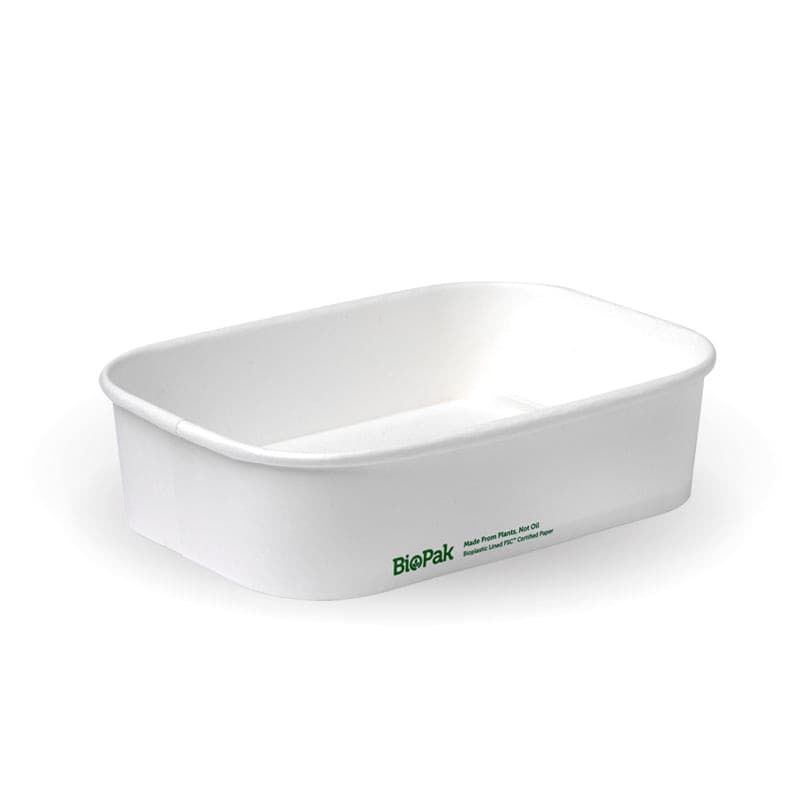 BioPak 500ml Rectangle PLA Lined Paper Container.