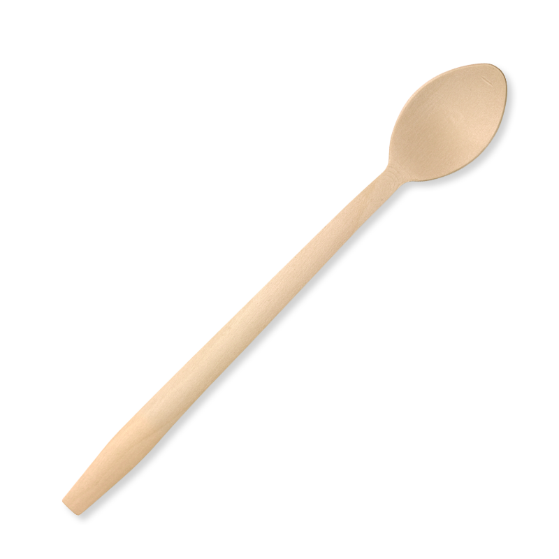 BioPak 20cm Tall Coated Wooden Teaspoon.