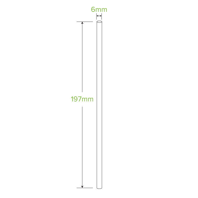 6mm Regular White Bendy Biostraw- Individual Wrapped specifications