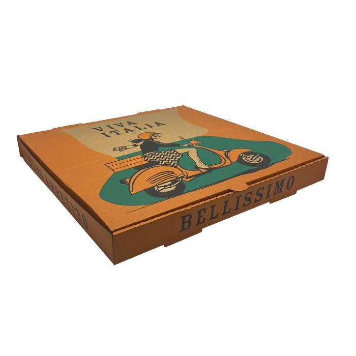 15 inch Takeaway Pizza Box 50 Bundle (380x380x40 mm) Viva Italia - Green Mark Brand.