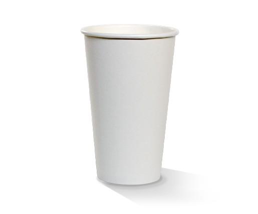 16oz Recyclable Takeaway Coffee Cup - Single Wall White.