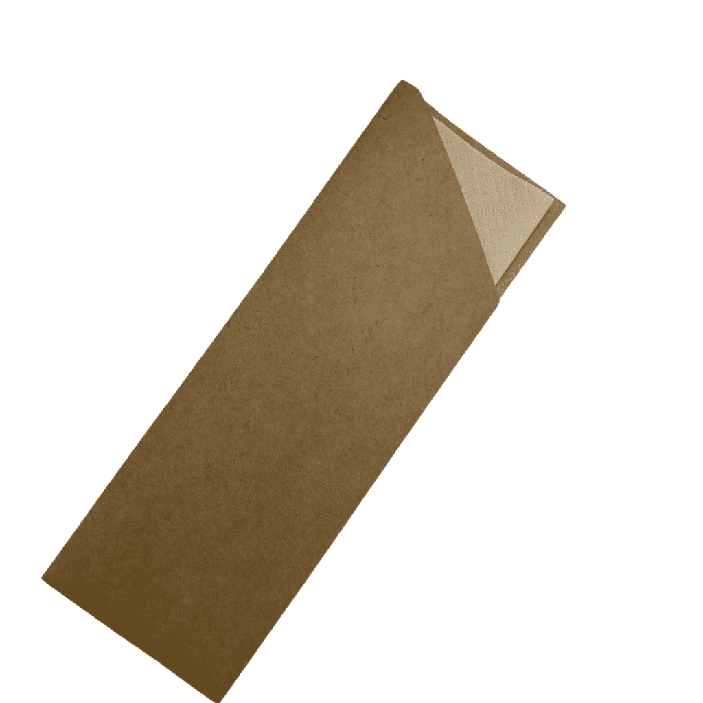 Disposable Takeaway Cutlery Pouch - Cutlery Pouch with Natural 2 ply Napkin - Brown.