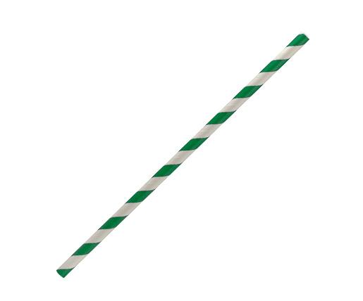 Paper Straw Regular - Green stripe