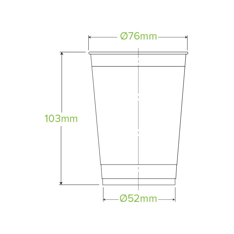 BioPak 280ml Clear Compostable Disposable Cold Cup.