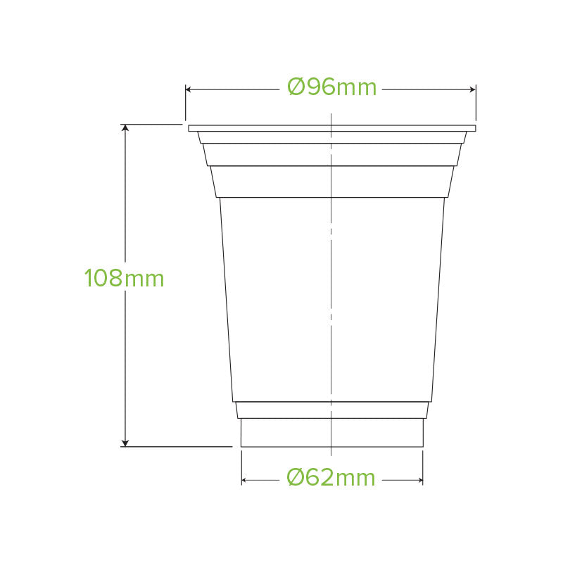 BioPak 420ml Clear Compostable Disposable Cold Cup.