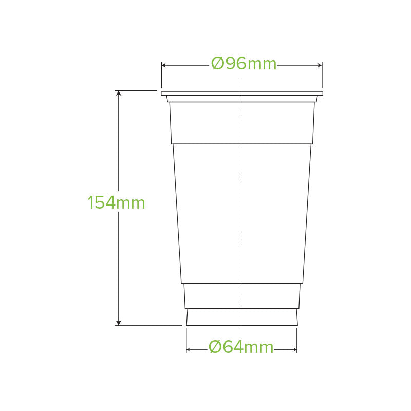 BioPak 700ml Clear Compostable Disposable Cold Drink Cup.