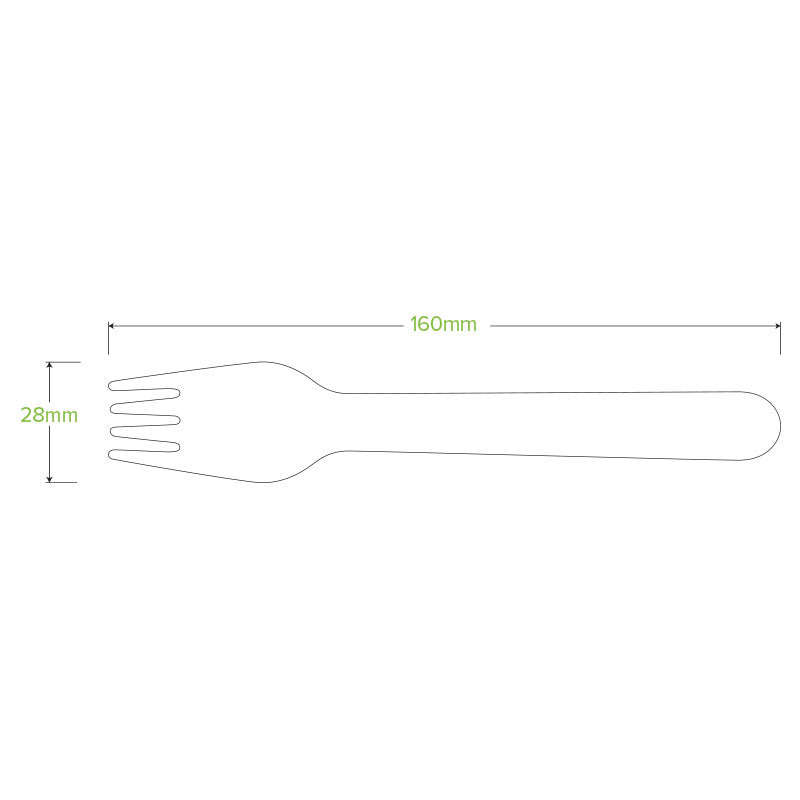 BioPak 16cm Disposable Wooden Fork - Wooden Cutlery.