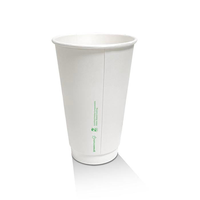 16oz Aqueous Coated White DW Cup - Home Compostable | Paper Lane Packaging