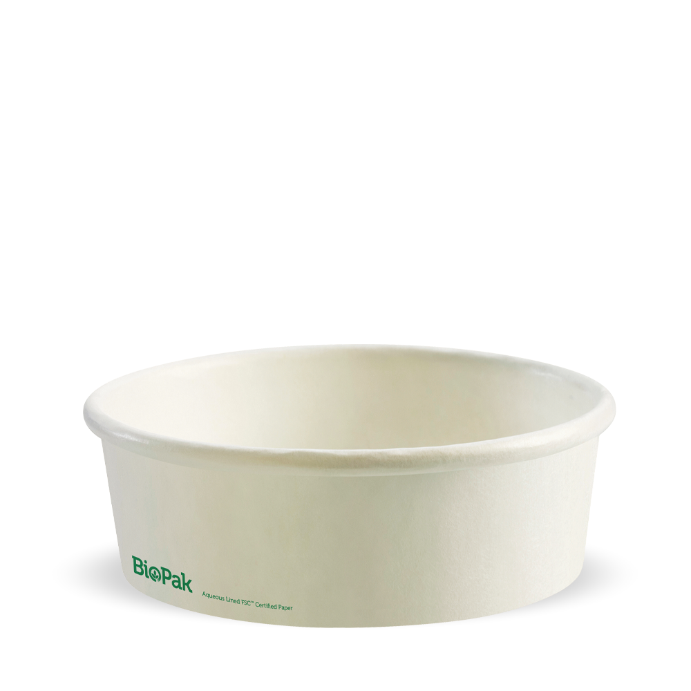 BioPak 500ml Small White BioBowl | Paper Lane Packaging