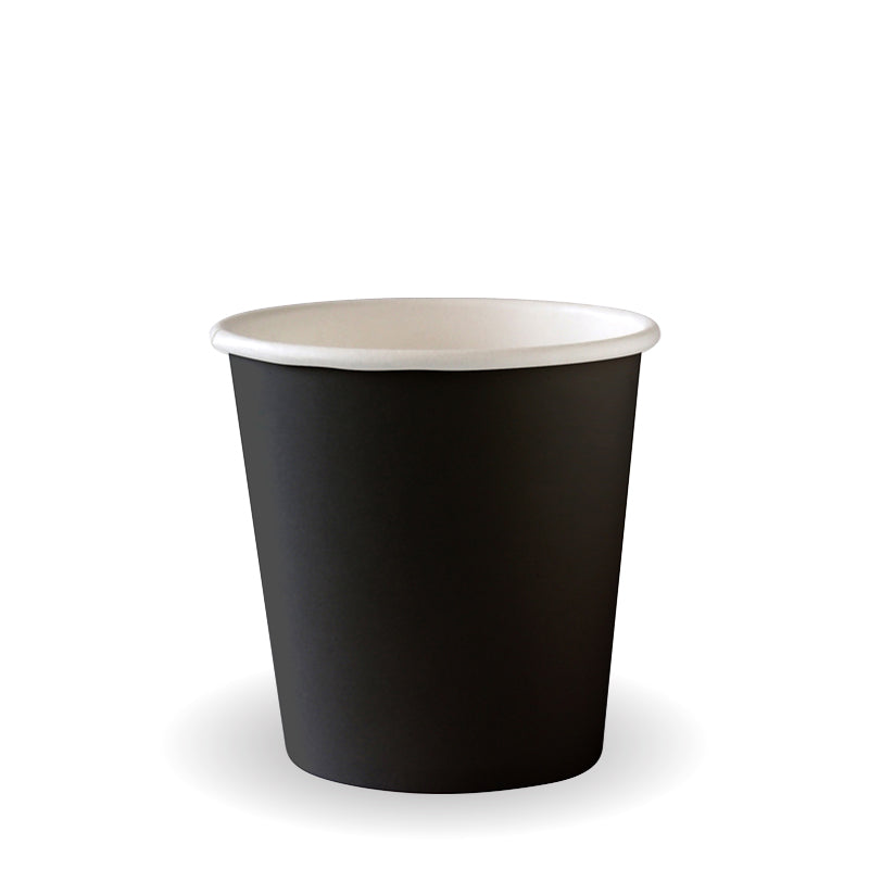 BioPak 120ml / 4oz (63mm) Black Aqueous Single Wall BioCup.