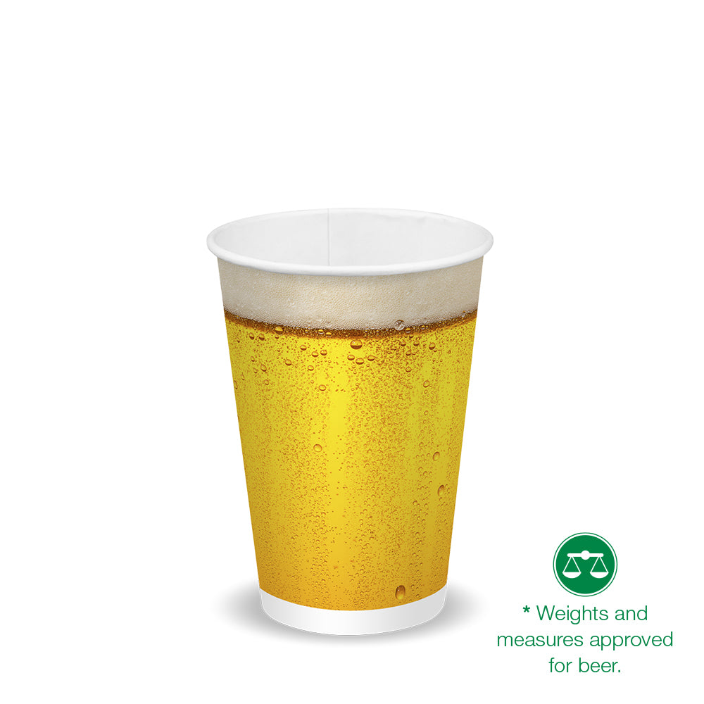 Paper beer cups 14oz disposable weights and measured paper beer cups