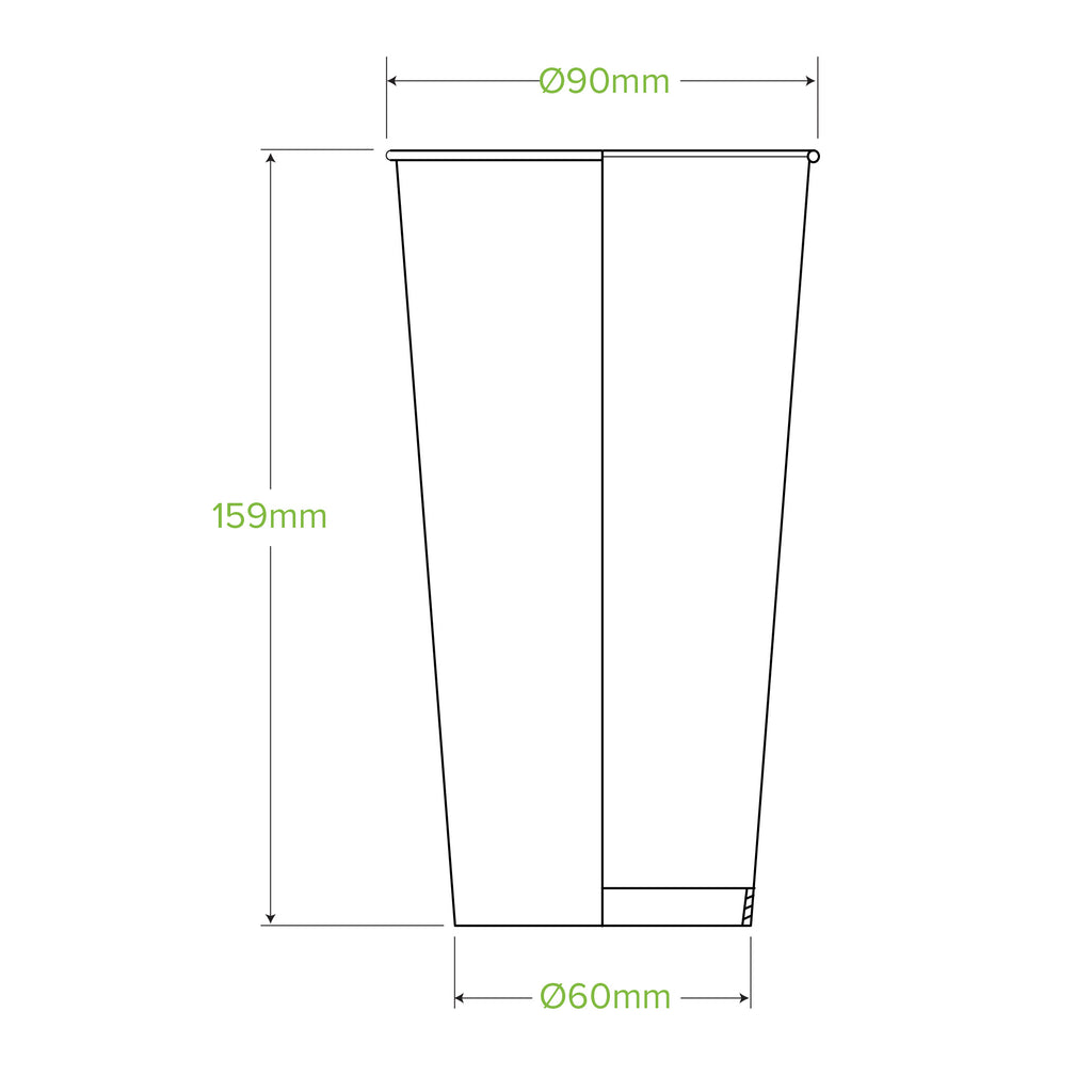 BioPak 600ml/20oz Beer Cold Paper Cups