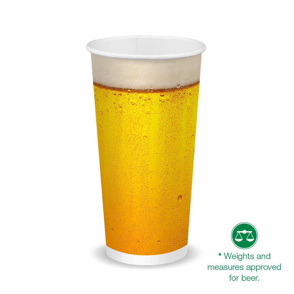 Paper beer cups 20oz disposable weights and measures approved paper beer cup