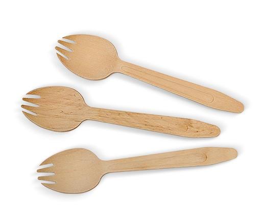 Greenmark Coated Wooden Spork - 165mmx34mm.