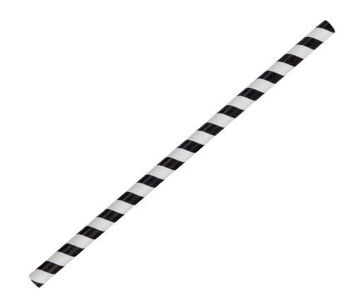Paper Straw Jumbo - Black Stripe.