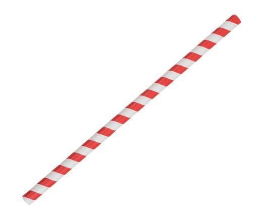 Paper Straw Jumbo -  Red Stripe.