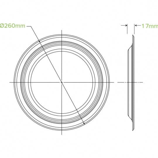 BioPak 25CM / 10" WHITE BIOPLATES - 50PK.