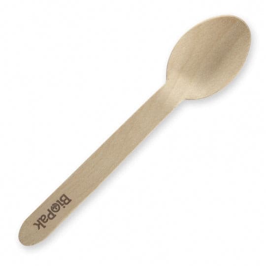 BioPak 16CM WOODEN SPOON - 10PK.