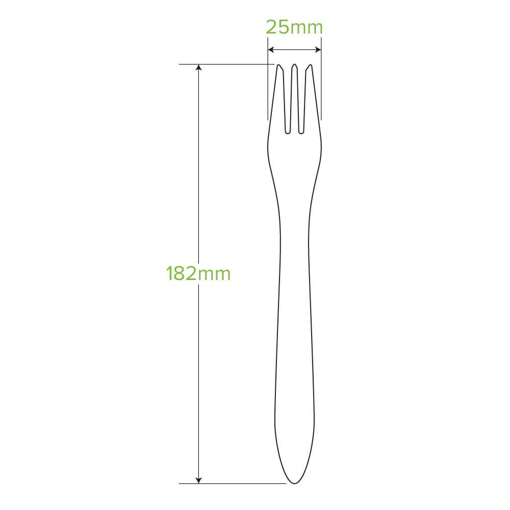 19cm Coated Wooden Disposable Fork measurements