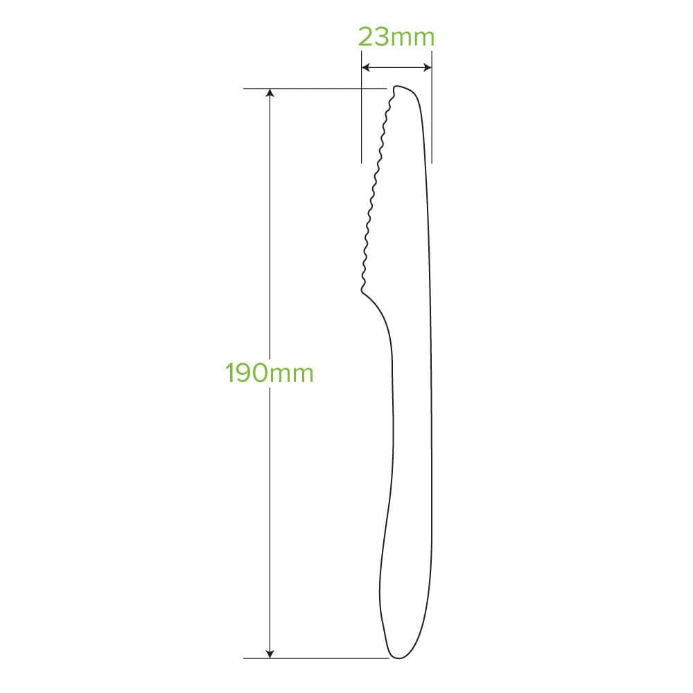 19cm Coated Wooden Disposable Knife measurements