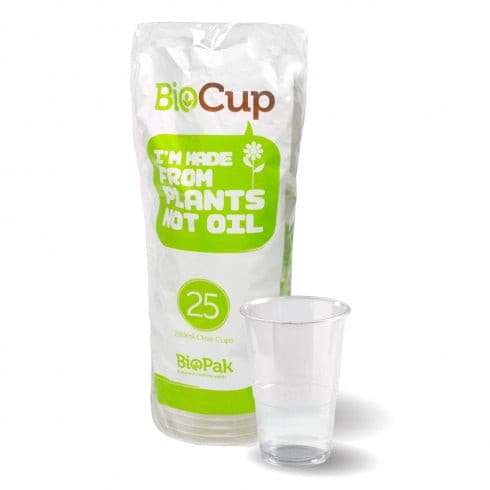 BioPak 280ML CLEAR BIOCUPS - 25PK