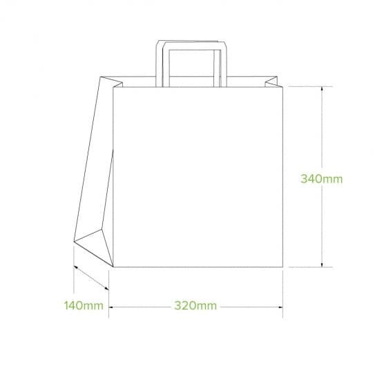 BioPak Medium Flat Handle Kraft Paper Bags.
