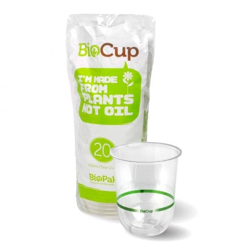 BioPak 500ML CLEAR TUMBLER BIOCUPS - 20PK