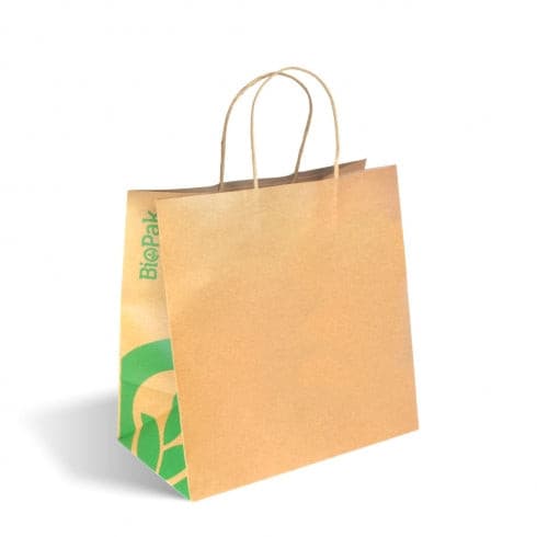 BioPak LARGE TWIST HANDLE KRAFT PAPER BAGS
