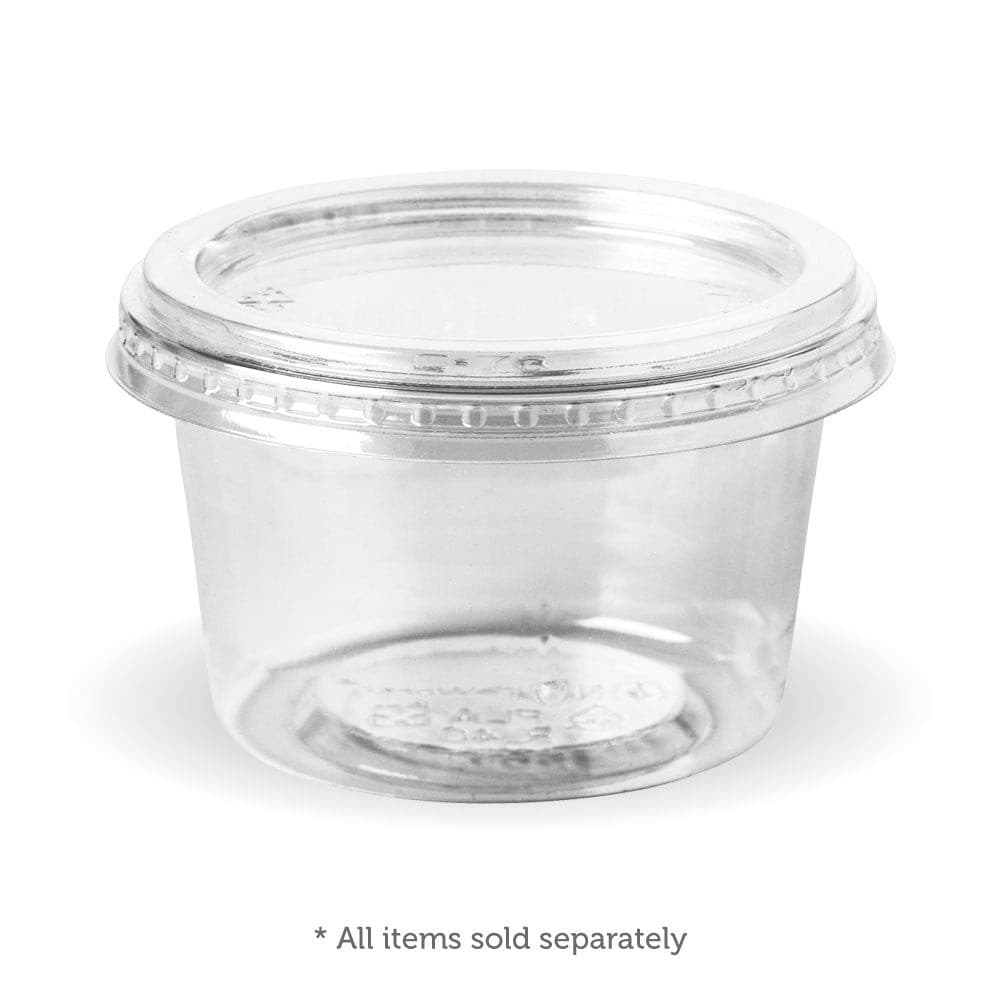 BioPak 60- 280ml Flat Clear BioCup Lid.