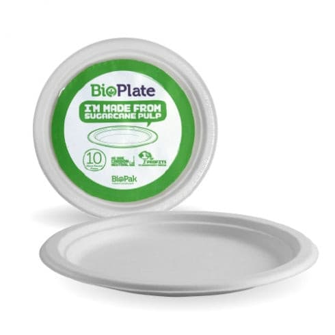 BioPak 31CM /12.5" WHITE OVAL BIOPLATES - 10PK