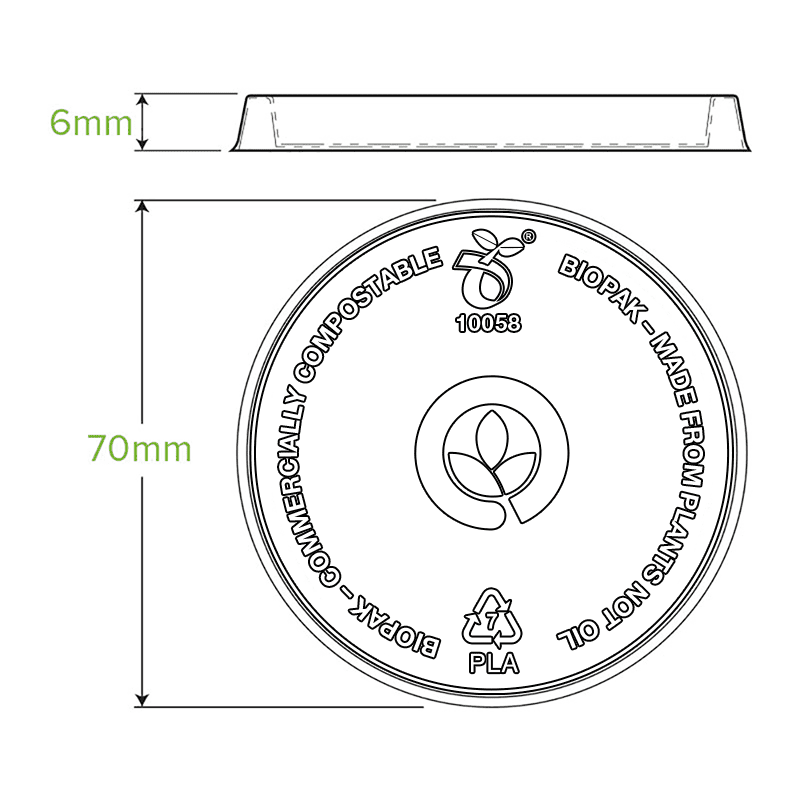 60ml PLA Sauce Cup Lid.