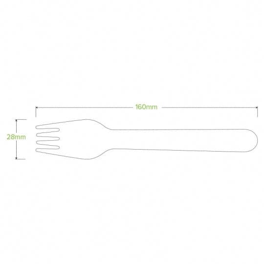 BioPak 16CM WOODEN FORK -10PK.