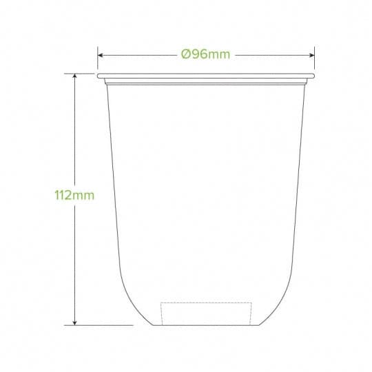 BioPak 500ML CLEAR TUMBLER BIOCUPS - 20PK.