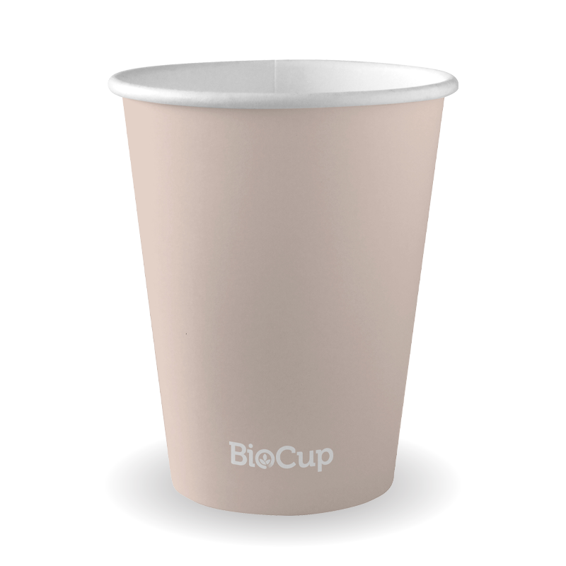 BioPak 390ml / 12oz (90mm) Aqueous Single Wall Home Compostable Takeaway Coffee Cup.