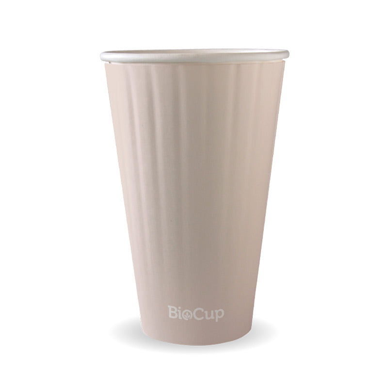 BioPak 460ml / 16oz (90mm) Aqueous Double Wall Home Compostable Takeaway Coffee Cup.