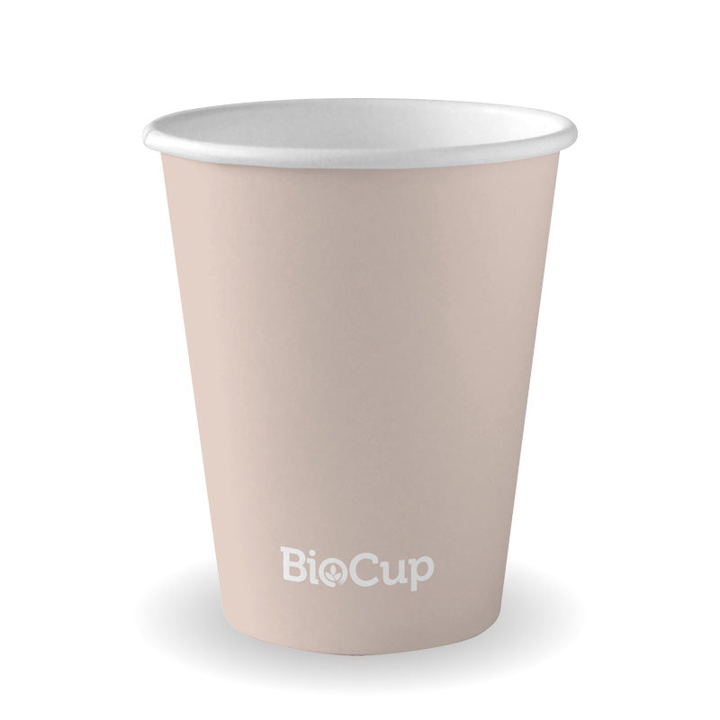 8oz Home Compostable Single Wall Takeaway Coffee Cups BioPak 280ml / 8oz (80mm).