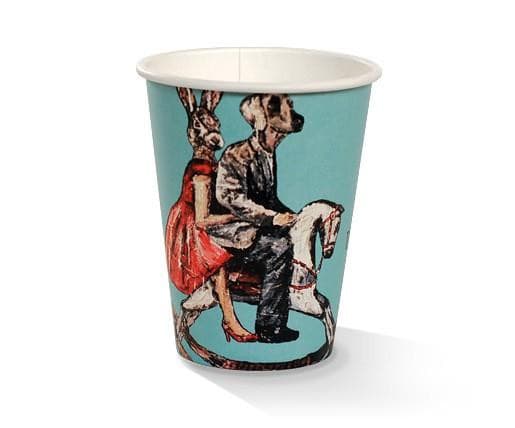 12oz (90mm) Compostable Single Wall Takeaway Coffee Cup /Art-Print.