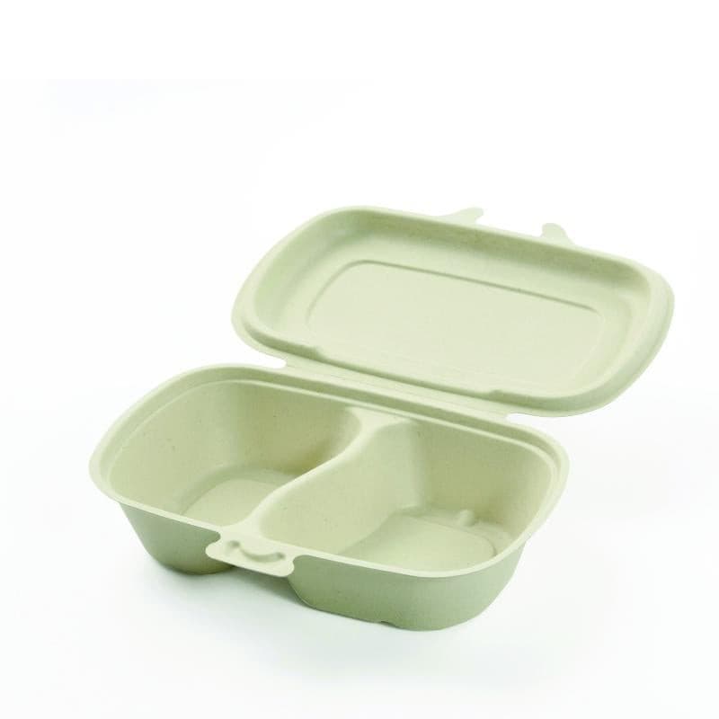 2 Compartment Pulp Hinged Container 300/ctn.