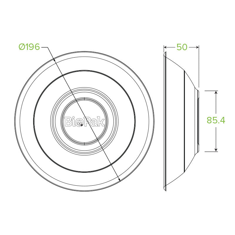 BioPak 24oz White BioCane Bowl.