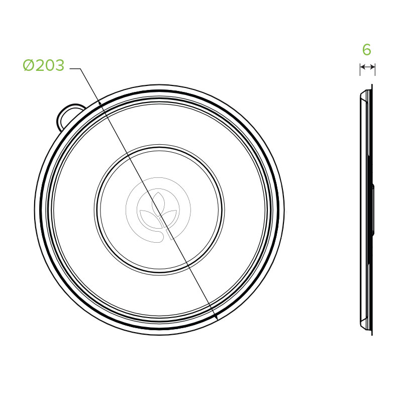 BioPak 24-48oz PP Biocane Bowl Lid.