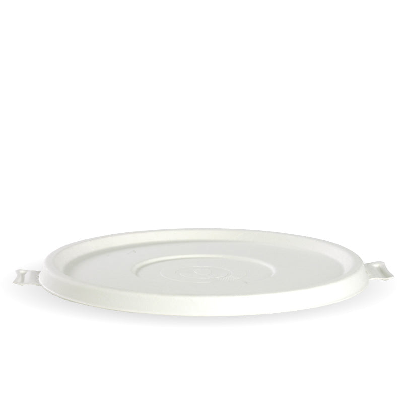 BioPak 24-48oz White BioCane Bowl Lid.