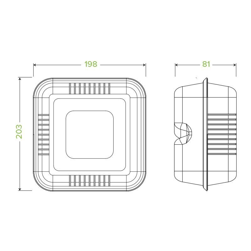 BioPak 7.8x8x3" White Clamshell Made from Sugarcane Fibre - Home Compostable.