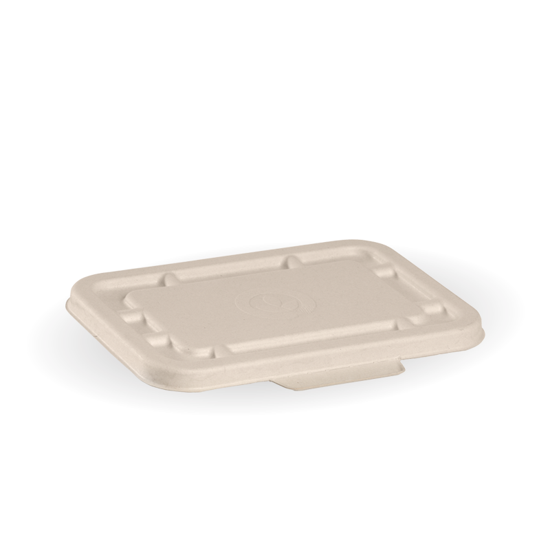 BioPak 500ml & 600ml Natural BioCane Takeaway Base Lid.