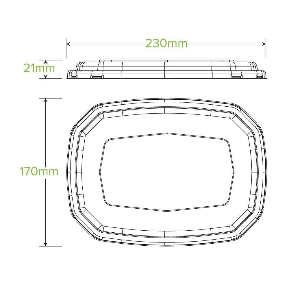 BioPak 600 & 950ml RPET Octa Takeaway Lid.