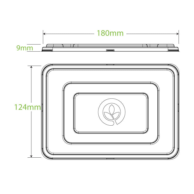 BioPak 500ml & 600ml Clear PET Takeaway Lid.