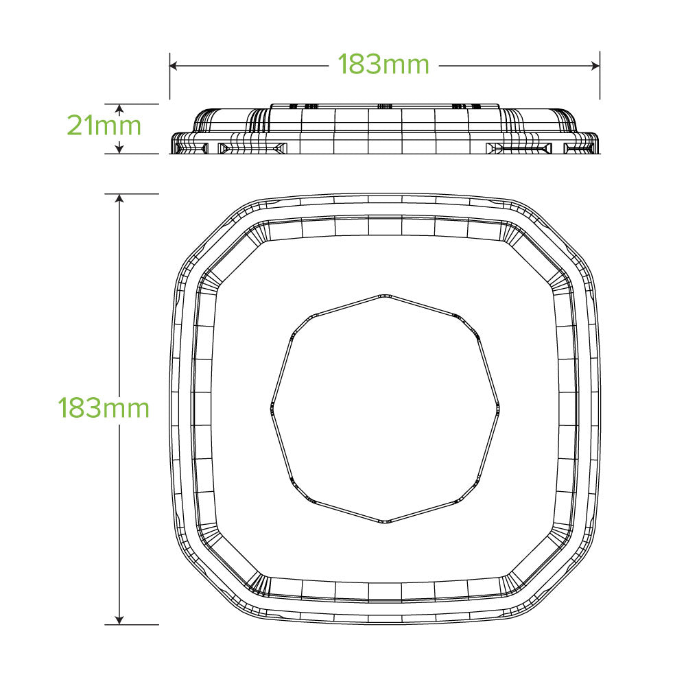 BioPak 500 & 750ml RPET Octa Takeaway Lid.