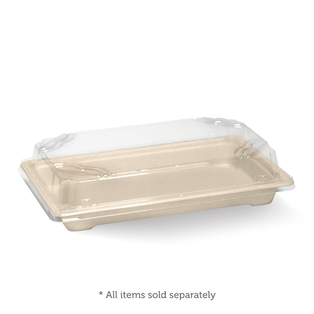 BioPak Large BioCane Sushi Tray PLA Lid.