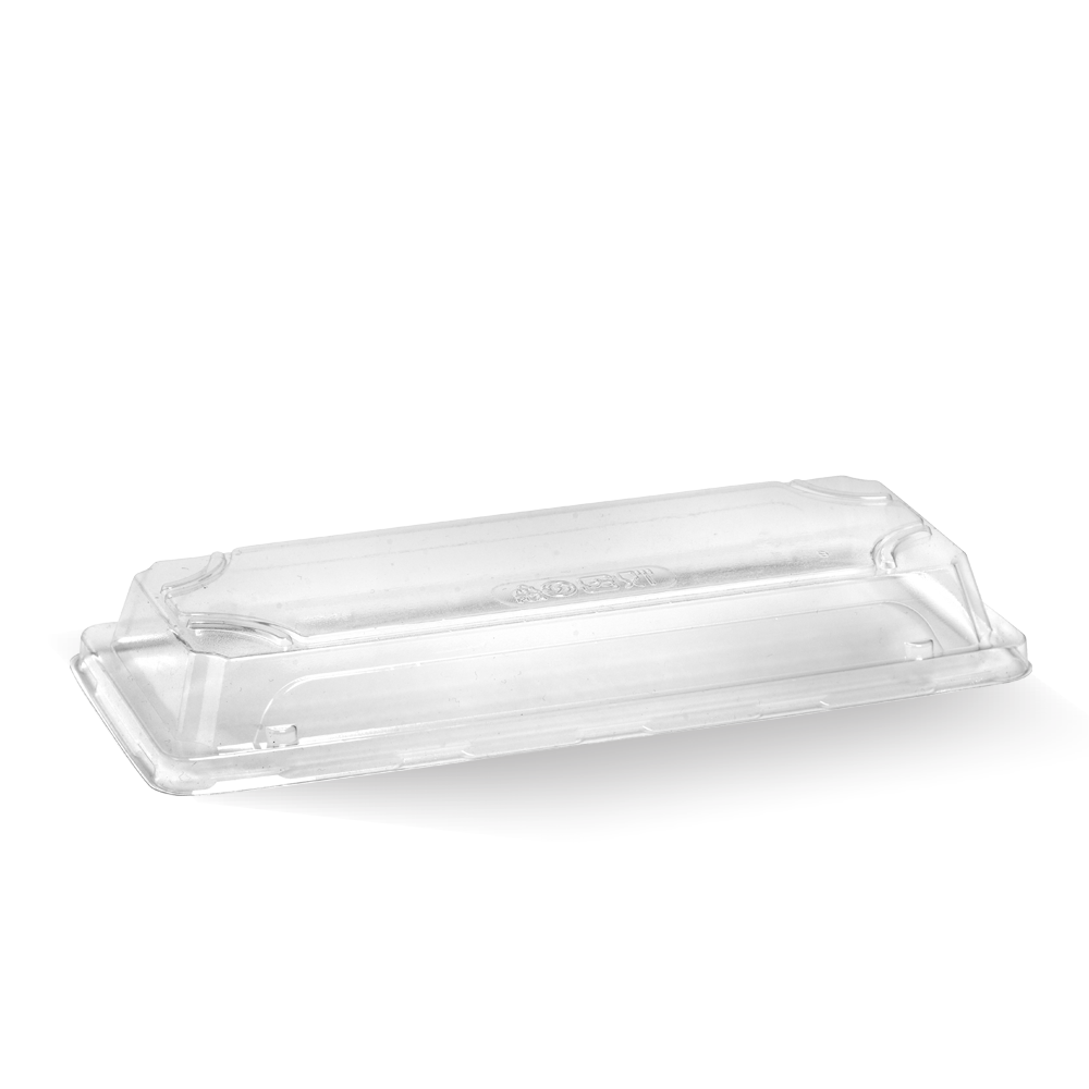 BioPak Long BioCane Sushi Tray PLA Lid