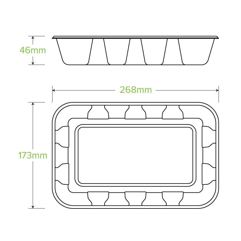 BioPak 1kg Sugarcane Fibre Produce Tray.